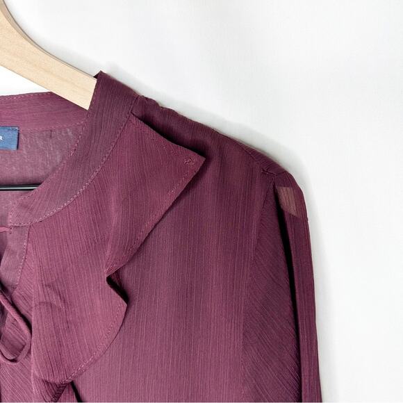 TOMMY HILFIGER Burgundy Blouse NWT in Medium - Picture 5 of 6